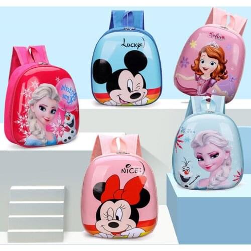 Disney Frozen childrens backpack 3D Mickey Minnie Kindergarten Schoolbag Animal Kids Backpack School Bags Girls Boys