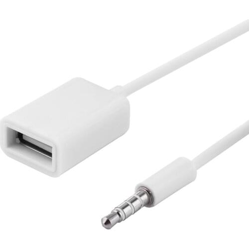 3.5mm Male Audio AUX Jack to USB 2.0 Type A Female OTG Converter Adapter Cable Wire Cord Stereo Audio Plug Car Accessories HOT