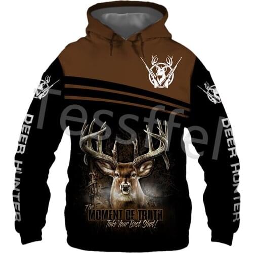 Tessffel 3D Printed Camo Hunting Deer Hunter Hoodies Sweatshirt Men Women Fashion Hooded Long Sleeve Streetwear Costume Style-7