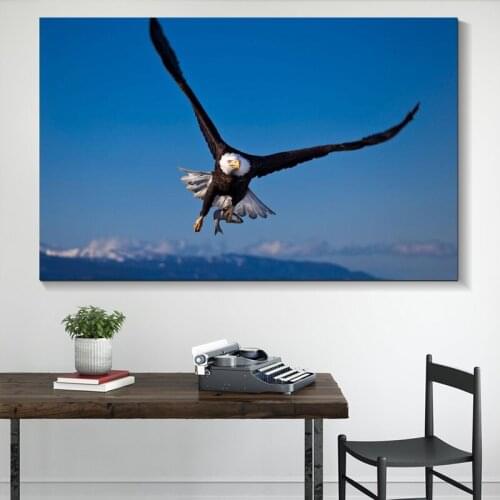 RELIABLI ART Canvas Paintings Flying Eagle Animal Pictures Home Wall Art for Living Room Posters and Prints Home Decoration