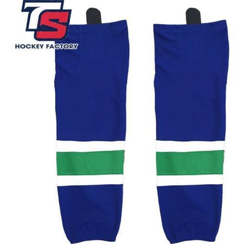 Cool hockey free shipping 100% Polyester Breathable Canucks Ice Hockey Socks Cheap Shin Guards W007 high quality men women
