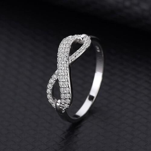 S925 Sterling Silver Ring Bow Female Fashion Eight-Shaped Korean Version Of Europe And The United States Simple Hand Jewelry