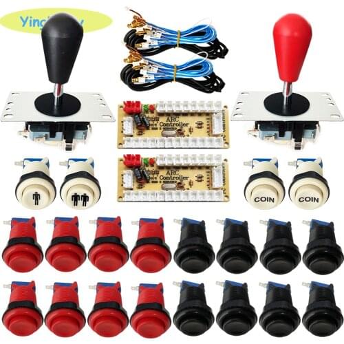 2 player arcade joystick kit zero delay mando usb encoder happ type button to PC Raspberry PI