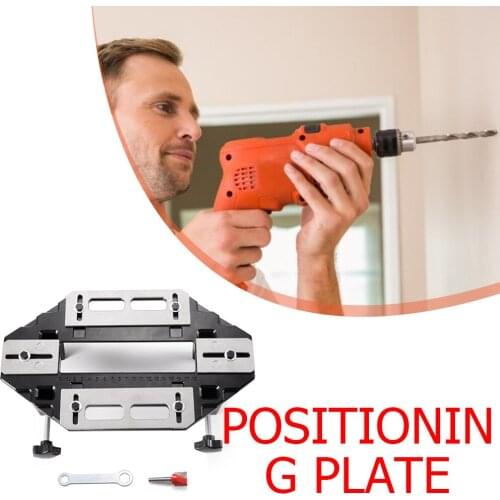 Hinge Hole Drilling Guide Locator Woodworking Wooden Door Hinge Slotting Machine Kit Hole Opener Lock Fixed Drilling Tools