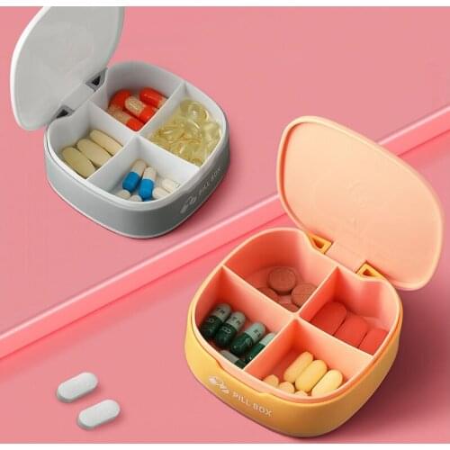 Portable Silicone Mini Dispensing Compartment Storage Box Medicine Pill Box Dispenser Medical Organizer Tablet Box
