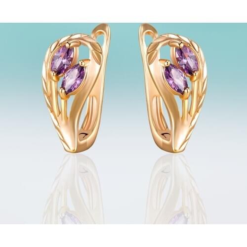 New Fashion Small Stud Earrings for Women Red/Blue/Black/Green/Purple Cubic Zirconia Earrings Hollow Flower Korean Jewelry