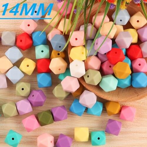 Kovict 14mm Hexagon 100/200/500 Silicone Beads For DIY Baby Pacifier Chain BPA Free Teething Baby Teether Baby Accessories