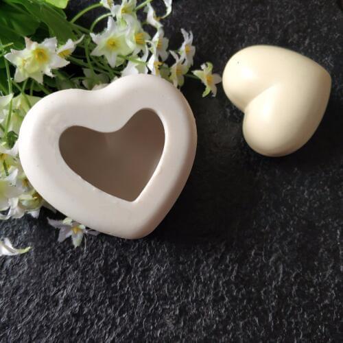 Silicone 3D Heart Shape Fondant Cake Decoration Mold Chocolate Handmade Soap Candy Molds