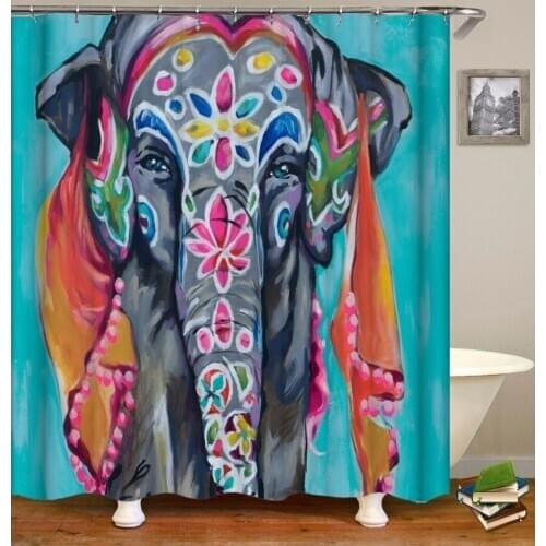 Elephant Animal 3D Shower Curtain In The Bathroom Shower Waterproof Fabric Bathroom Screens Customized Print