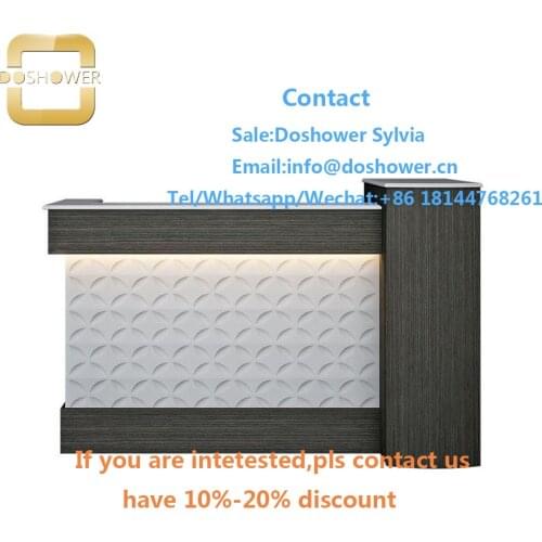 Led light front desk with luxury salon reception desk for marble reception desk