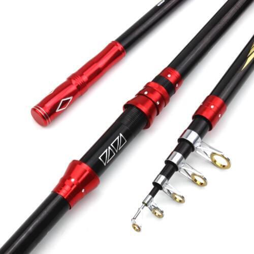 2.1M-3.6M Spinning Telescopic Fishing Pole Portable Spinning Fishing Rod Carbon Sea Rod Fishing Tackle pesca agua salada kuying
