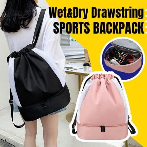 Dry Wet Separated Sports Bag Travel Pool Beach Swimsuit Waterproof Gym Rucksack Drawstring Swimming Backpack Dropshipping
