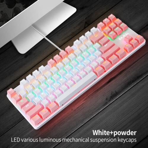 VODOOL NEW K100 USB Wired Mechanical Keyboard 87 Keys Blue Switch Hand Keyboard Desktop External office Game Keyboard