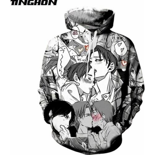 XS-7XL Anime Hoodie Sweet Boys Love Hoodies Sexy Man Long Sleeve Winter Pullover Manga Harajuku Unisex Hipster Sportwear Tops