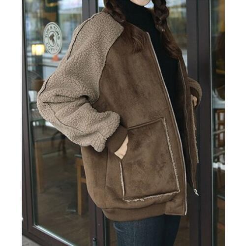 Winter Coats For Women New Loose Short Lamb Fur Parka Female Warm Thicken Wadded Jacket Women Abrigos Mujer LX331