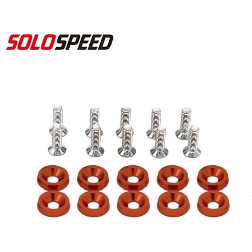 10Pcs Car fender washer and bolt car bumper plate M6 bolt suitable for Honda Civic with logo