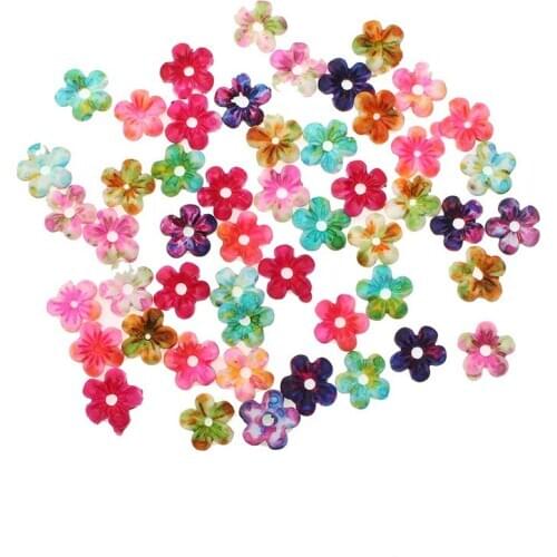 100pcs Kawaii Resin Flowers Flatback Cabochon Scrapbook Craft Clear Embellishments DiyDecor For Headwear Phone Nail Art Stickers