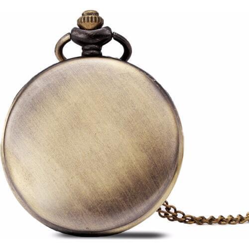 100pcs/lot 0021# wholesale Vintage Bronze pocket watch wrap quartz men big size gold color pocket watch with necklace chain