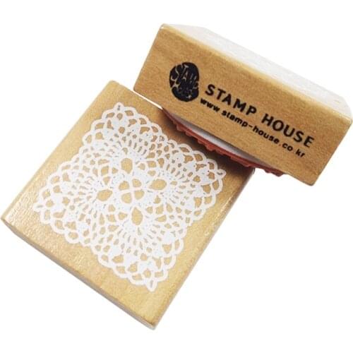 12pcs/lot 5*5cm Retro Square Lace Wooden Rubber Stamp Scrapbook DIY Floral Decoration Stamp High Quality Clear Stamp Wholesale