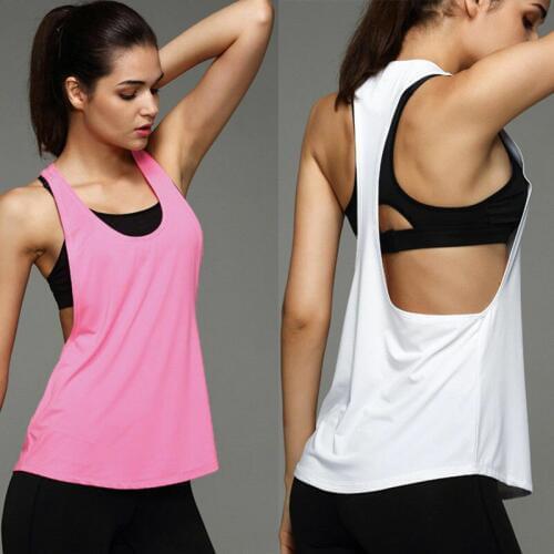 2019 Summer Sexy Women Yoga Shirts Tank Top Gym Sports Running Athletic Active Stretch Workout Vest Gym Quick Drying Clothes