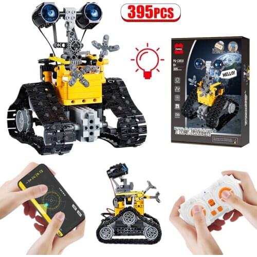 395pcs City Technical Remote Control Crawler Robot Building Blocks Mobile APP Programming RC Car Bricks Toys For Boys