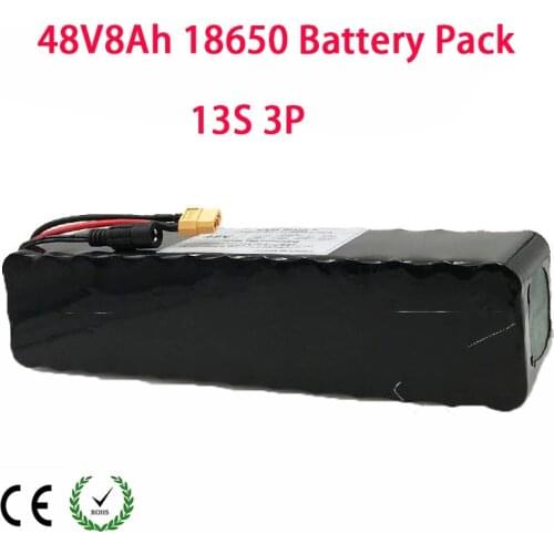 48V Ebike Battery 48V 8ah Battery Pack 18650 13S 3P With 15A BMS For Electric Bicycles With Motors Less Than 500W