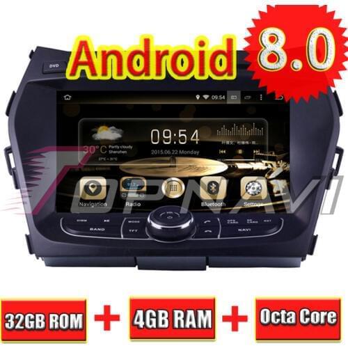 TOPNAVI 8'' Octa Core Android 8.0 Car GPS Navigation for Hyundai ix45 2013- Autoradio Multimedia Audio DVD Player 2 Din Stereo