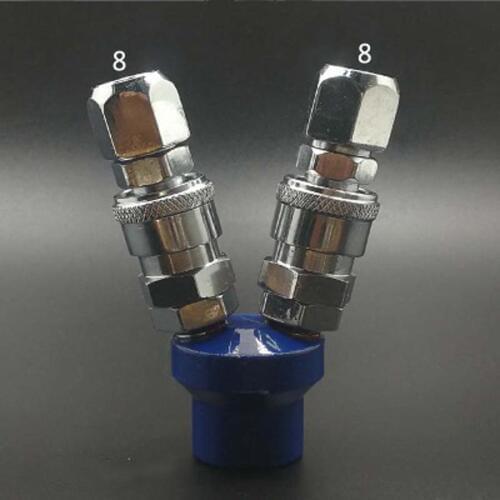 2 Ways 1/4" BSP Female C Type Air Hose Quick Coupler Socket Connector Normal Quality Non-locking & Male Plug Tube 8mm