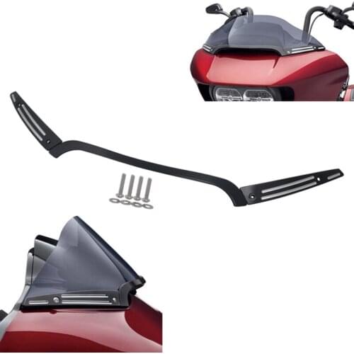 Motorcycle Black Fairing Windscreen Trim Windshield Trim for Harley Touring Road Glide Ultra FLTRU FLTRX FLTRXS 2015-Up