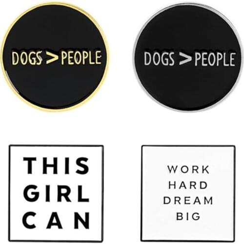 Letter Lapel Pins Enamel Badges Fashion Womens Brooches On Backpack Cute Decorative Hijab Pins Metal Mini Vintage Brooch Badges