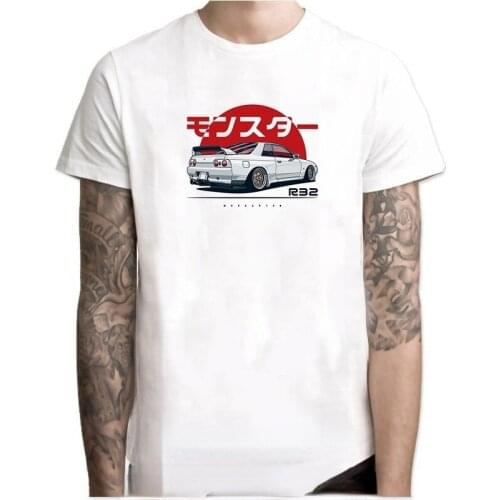 Harajuku Monster Skyline R32 GTR Funny Unicorns Funny Cool T Shirt Fashion Short Mens White Shirt Aesthetic Clothes