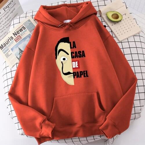 Spanish Tv Series La Casa De Papel Printed Hoody Women Simple Oversize Sweatshirt Street Casual Hooded Autumn S-Xxl Man Tops