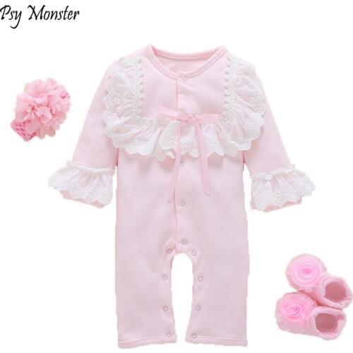 Newborn Baby Girl Birthday Gift Clothes photography Set Cute Cotton flower Romper Kids Girls Clothes Boutique 0-9 months