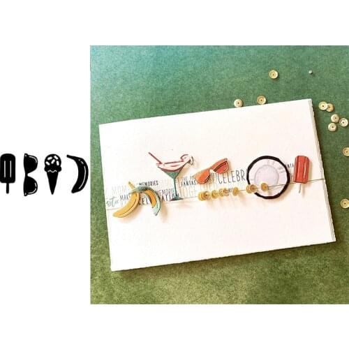 Metal cutting dies 4pcs/set popsicle ice cream sunglasses cut die mold Scrapbook cards making paper craft knife mould new 2019