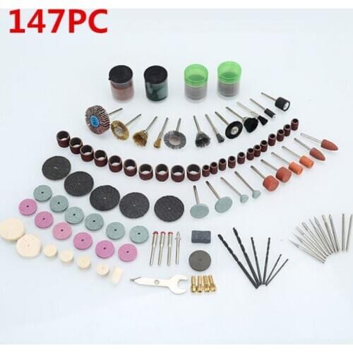 147Pcs Rotary Tool Accessories Kit 1/8-inch Shank Power Tool Accessory Set Easy Drilling Sawing Sanding Grinding Polishing