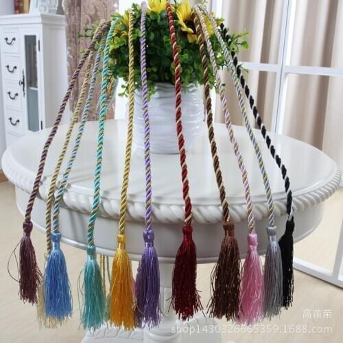 New Curtain Buckles Tie Rope Braided Curtain Tied Rope Bow Knot Strap Decorative Lanyard Hanging Tying Bandage Hand Weaving Rope