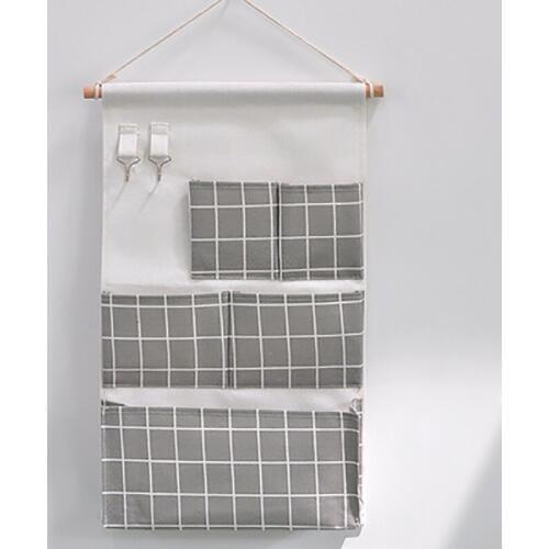 New Style Fabric Hanging Storage Bag Creative Household Products Storage Organizing Folders Mounted Cotton Linen Storage Bag