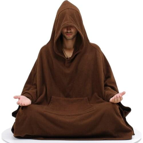 Meditation clothes Traditional chinese clothing for women men buddhist robes Thicken monk robe cloak Loose long chinese Zen robe