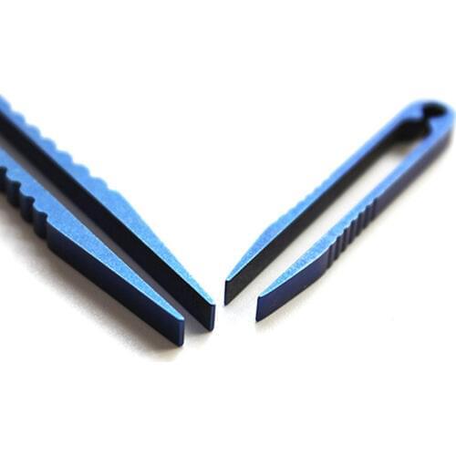 Outdoor Travel Large/Small Sizes Blue Precision Titanium Alloy Tweezers EDC Small Tools Durable Metal Tweezers EDC Multi Tools