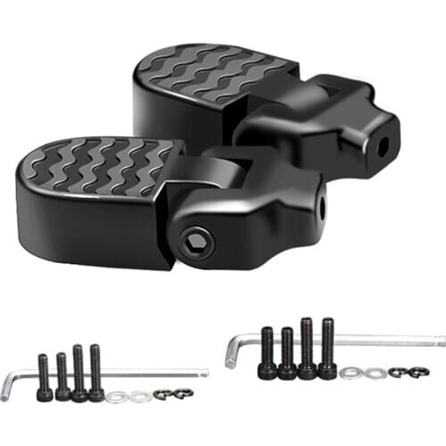 1 Pair Folding Safety Durable Easy to Use Aluminum Alloy Footrest Foot Rest Rear Seat Pedal for Bicycle Cycling MTB