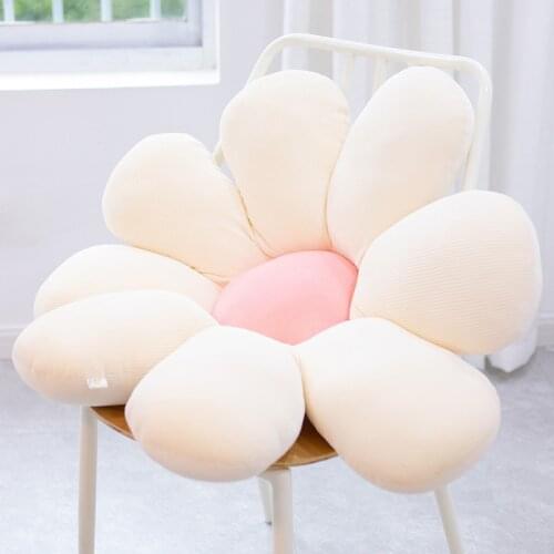 50-80cm Daisy Plush Plant Pillow Lifelike Sunflower Seat Cushion Yellow Pink Beige Chair Flower Pillow