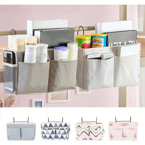 Bedside Storage Hanging Storage Basket Multi-function Organizer Hanging Bag Book Magazine Mobile Phone Holder Table Cloth Basket
