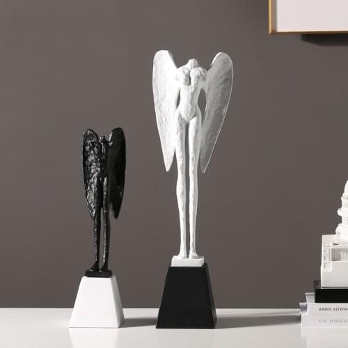 Simple Modern Resin Black White Abstract Character Ornaments Home Livingroom Figurines Crafts TV Cabinet Study Room Decoration