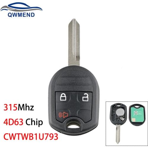 BHKEY CWTWB1U793 Car Remote Key For Ford F150 250 350 2004 2005 2006 2007-2010 Smart Car Key 315Mhz 4D63 Chip Keyless 3 Buttons
