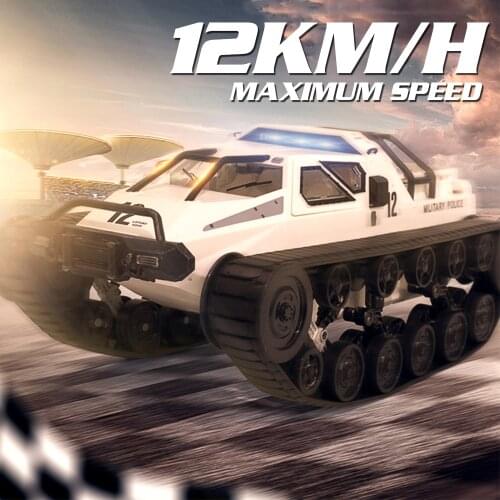 RC Tank 1:12 Military Police Drift Stunt Tanks 2.4GHz Rechargeable Remote Control 360 degree Rotating Vehicle Toy