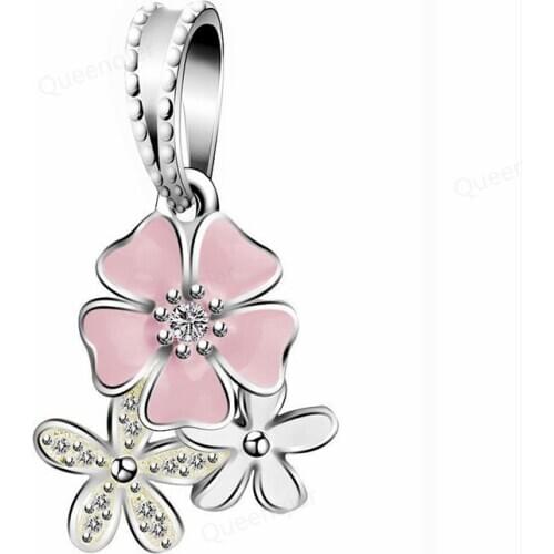 925 Sterling Silver Charms Flower European Bead Fit Original Bracelets Chain DIY Pendant Charm Beads Girl Women Jewelry Making