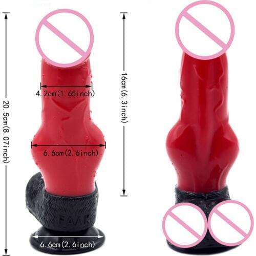 FAAK female large size silicone wolf dog Dildo color double row granular masturbation sex anal plug massage masturbation