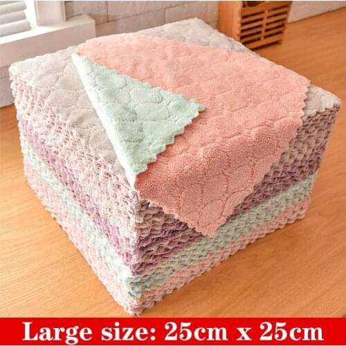 50PCS Super Absorbent Kitchen Dish Towel Microfiber Towels Tableware Household Cleaning Cloths Dish Cloth Kichen Cleaning Tools
