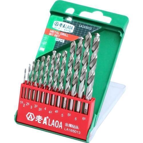 LAOA 7/13/24pcs High Speed Steel Twist Drills Set M2 Stainless Steel Sharp and Durable Drill Bits for Metal 6542HSS Metal Drill