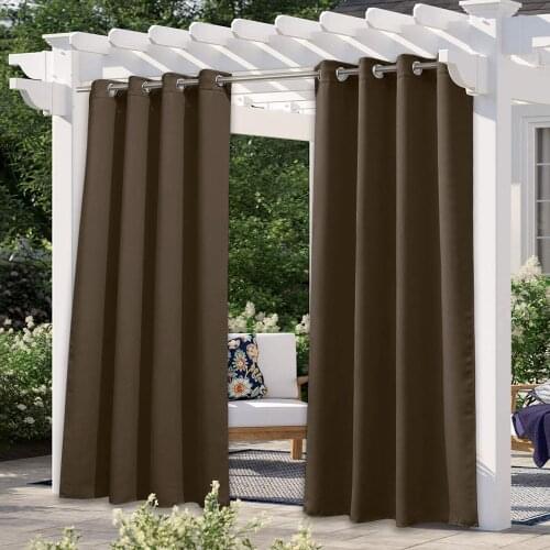 4 Colors Outdoor Curtain Water Proof Light Blocking Fade Resistant with Grommet Rust-Proof for Porch&Beach&Patio Home Decor